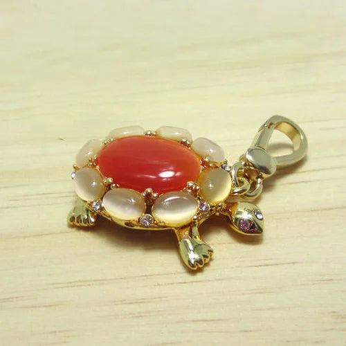 Cat's Eye Tortoise Charm Handbag Zipper Key Chain Pendant Necklace Gift