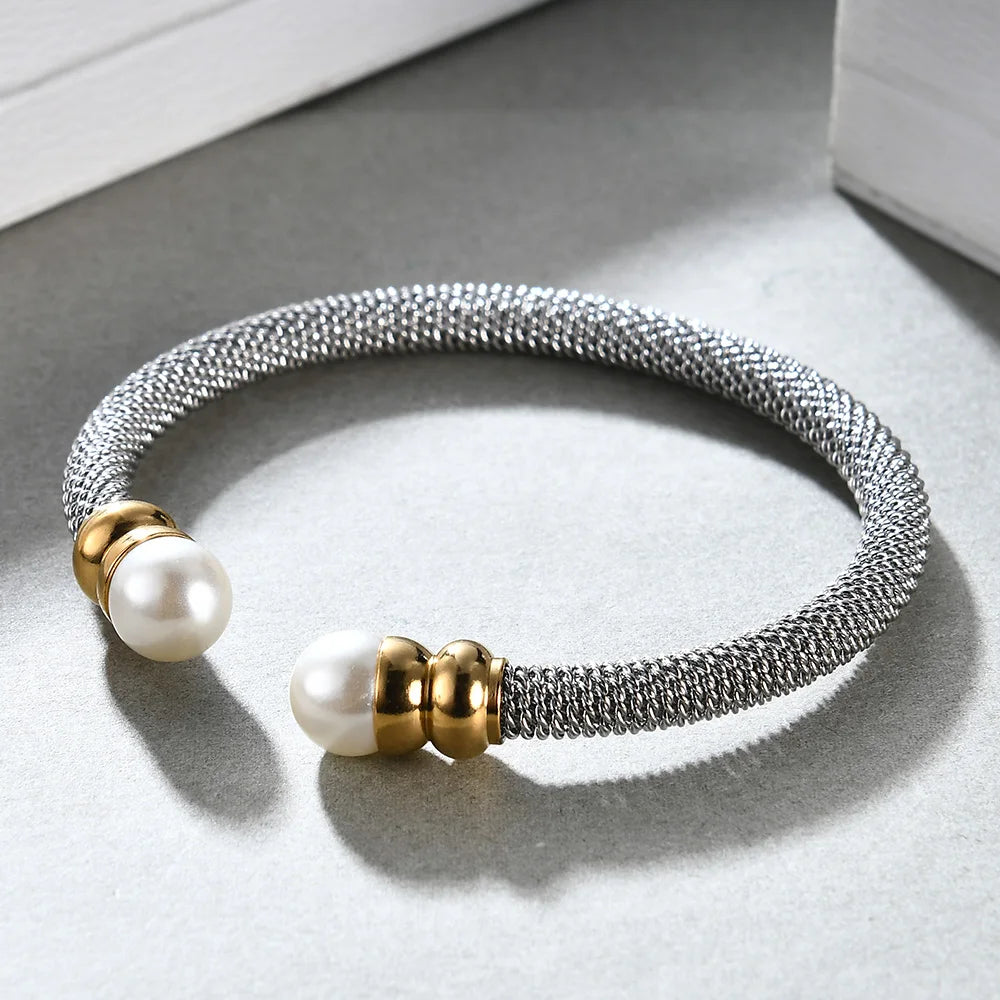Stainless Steel Pearl Bracelets for Women