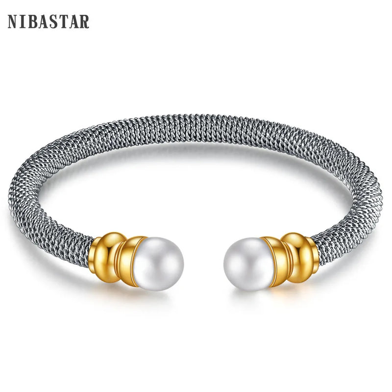 Stainless Steel Pearl Bracelets for Women