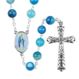 Catholic Rosary Necklace with Dark Purple Stone Beads