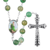 Catholic Rosary Necklace with Dark Purple Stone Beads