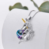 Unicorn Crystal Charm Necklace - Anniversary Gift