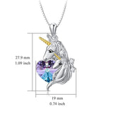 Unicorn Crystal Charm Necklace - Anniversary Gift