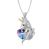 Unicorn Crystal Charm Necklace - Anniversary Gift