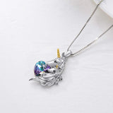 Unicorn Crystal Charm Necklace - Anniversary Gift