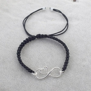 Infinity Love Heart Knot Charms Bracelets DIY Braid Rope Gift
