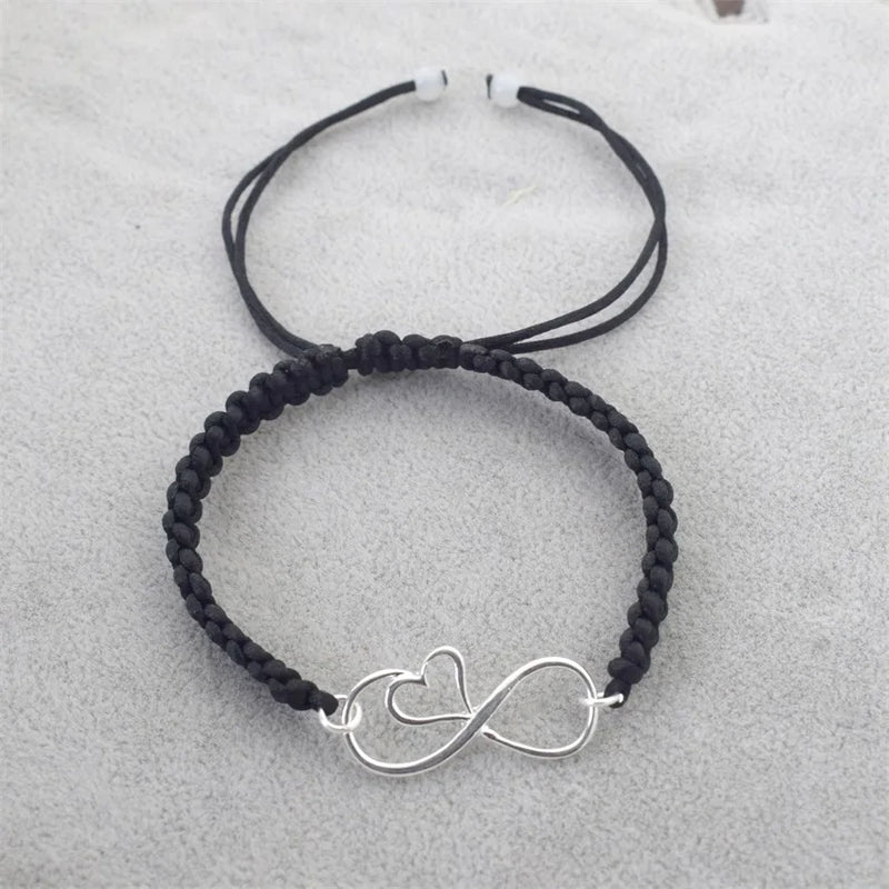 Infinity Love Heart Knot Charms Bracelets DIY Braid Rope Gift
