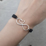 Infinity Love Heart Knot Charms Bracelets DIY Braid Rope Gift