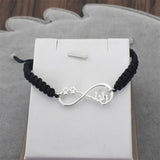 Infinity Love Heart Knot Charms Bracelets DIY Braid Rope Gift