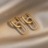 Zircon Dainty Geometry Hoop Earrings for Women