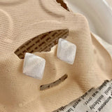 S925 Sterling Silver Diamond Shape Women Clip Earrings
