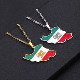 Iran Map Flag Pendant Neckalces Stainless Steel Men Women Jewelry Gift