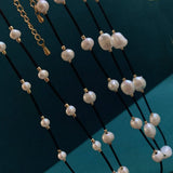 Baroque Pearl Choker Necklace for Women Rope Chain Freshwater Pearl Short Collar