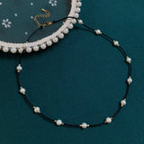 Baroque Pearl Choker Necklace for Women Rope Chain Freshwater Pearl Short Collar