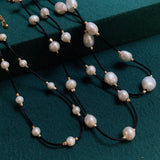 Baroque Pearl Choker Necklace for Women Rope Chain Freshwater Pearl Short Collar