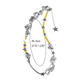 Irregular Beads Star Necklace Punk Choker Chain Statement Jewelry