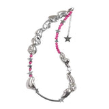 Irregular Beads Star Necklace Punk Choker Chain Statement Jewelry