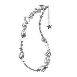 Irregular Beads Star Necklace Punk Choker Chain Statement Jewelry