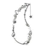 Irregular Beads Star Necklace Punk Choker Chain Statement Jewelry