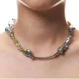 Irregular Beads Star Necklace Punk Choker Chain Statement Jewelry