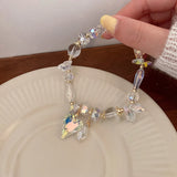 Irregular Crystal Heart Bracelet Women Elasticity Temperament Jewelry