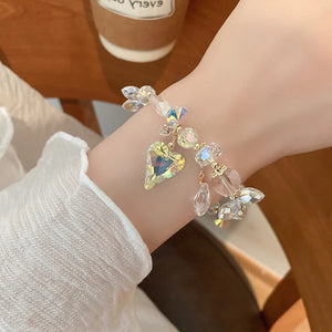 Irregular Crystal Heart Bracelet Women Elasticity Temperament Jewelry