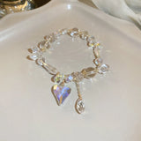 Irregular Crystal Heart Bracelet Women Elasticity Temperament Jewelry