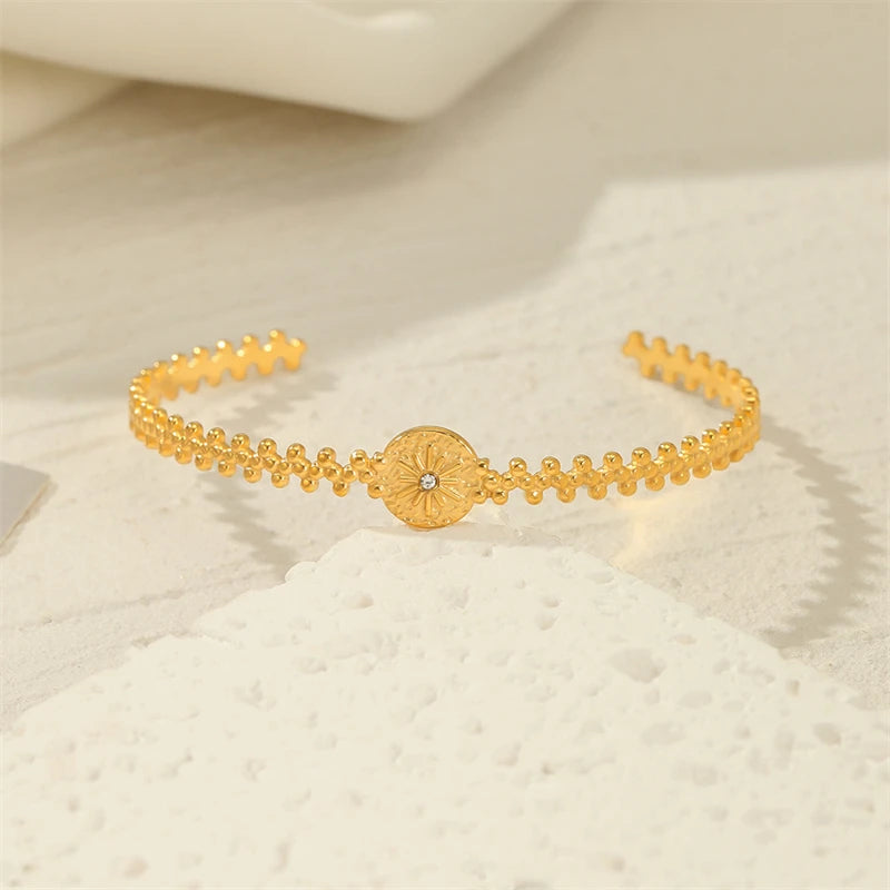 Irregular Geo Sun Rhinestone Bracelet for Women