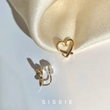 Irregular Heart Earrings for Women Silicone Ear Clip