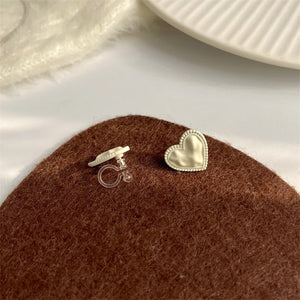 Irregular Heart Earrings for Women Silicone Ear Clip