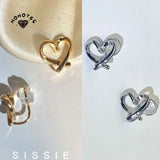 Irregular Heart Earrings for Women Silicone Ear Clip