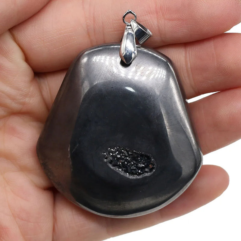 Irregular Hematite Magnet Pendant for DIY Necklace