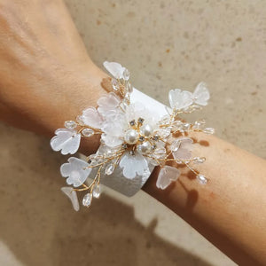 Multilayer Crystal Chain Pearl Leather Bracelet Charm