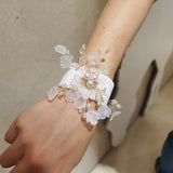 Multilayer Crystal Chain Pearl Leather Bracelet Charm