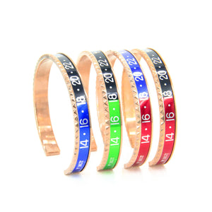 Italian Stainless Steel High Bangles Cuff Speedometer Bracelet