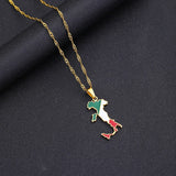 Map Flag Pendant Stainless Steel Necklaces - Italian Maps Party Birthday Jewelry