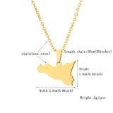 Sicily Map Pendant Necklace Silver Stainless Steel Italian Sicilia Jewelry