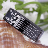 CIRCUIT BOARD Tungsten Ring Wedding Band for Men and Women