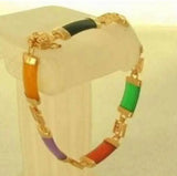 Jade Agate Turquoise Fortune Link Bracelet
