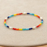 Japanese Style Rainbow Bracelet Women's Bead Weaving Natural Pearl Jewelry