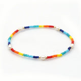 Japanese Style Rainbow Bracelet Women's Bead Weaving Natural Pearl Jewelry