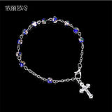 Cross Charm Cloisonne Beads Bracelet Yoga Jewelry