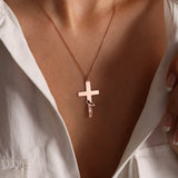Jesus Cross Pendant Personalized Name Necklace Stainless Steel Gift