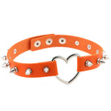 Harajuku Rivet Leather Collar Love Heart Necklace KJL068