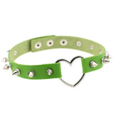 Harajuku Rivet Leather Collar Love Heart Necklace KJL068