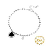 Agate Heart Bracelet Sterling Silver 925 For Women