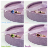 22 Colors Natural Crystal Round Ring Plated Wedding Rings For Women