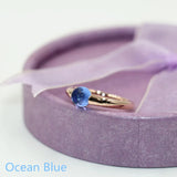 22 Colors Natural Crystal Round Ring Plated Wedding Rings For Women