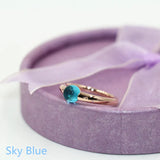 22 Colors Natural Crystal Round Ring Plated Wedding Rings For Women