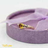 22 Colors Natural Crystal Round Ring Plated Wedding Rings For Women